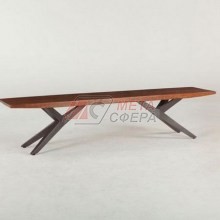 Скамья из массива дуба на металлических ножках Лофт SK-029