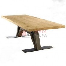 Стол обеденный в стиле Лофт (столешница из дуба) STL-062